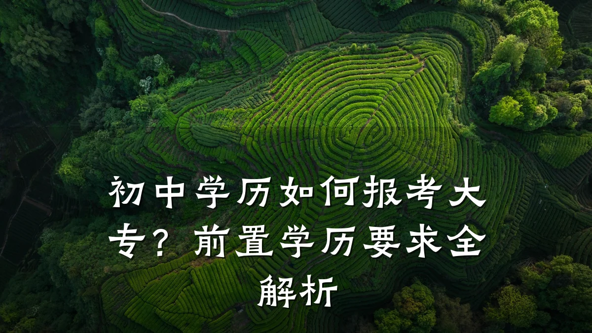 初中学历如何报考大专?前置学历要求全解析